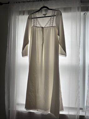Dior | Intimates & Sleepwear | Christian Dior Cream And White Lace Detail  Slip Dress | Poshmark